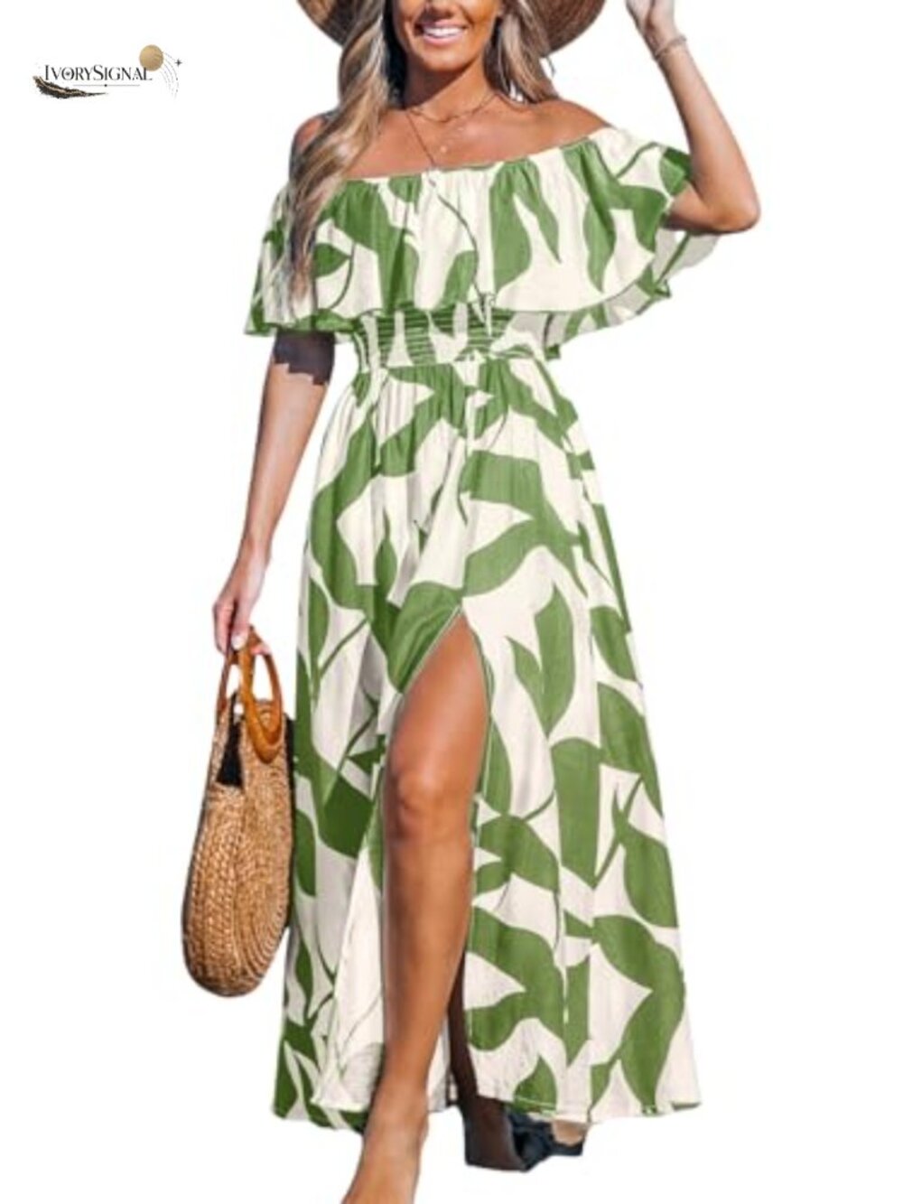 Ruffle Floral Maxi Dress Off Shoulder Backless Beach Sundress